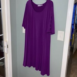 Purple dress.